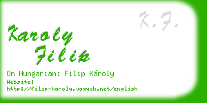 karoly filip business card