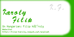 karoly filip business card